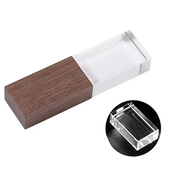 High-Speed Multi-Capacity Options LED Wooden USB Flash Drive