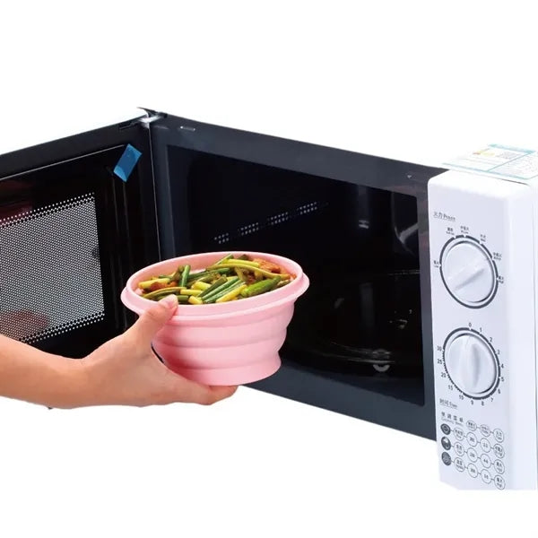 Silicone Collapsible Bowl with Lid Folding Travel Bowls