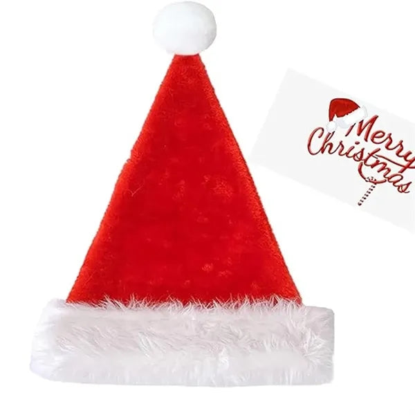 Extra Thick Velvet Christmas Santa Hat for Adults and Kids