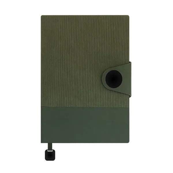 Lay-Flat Ink-Resistant Bookmark PU Leather Snap Notebook