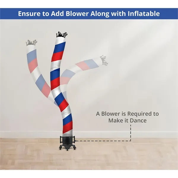 Barber Pole (Red, White, Blue) Tube with Blower