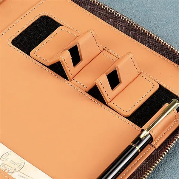 A5 Leather Binder Notebook with Zipper