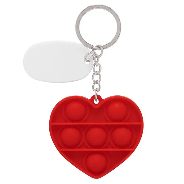 Push Pop Bubble Heart Fidget Sensory Keychain