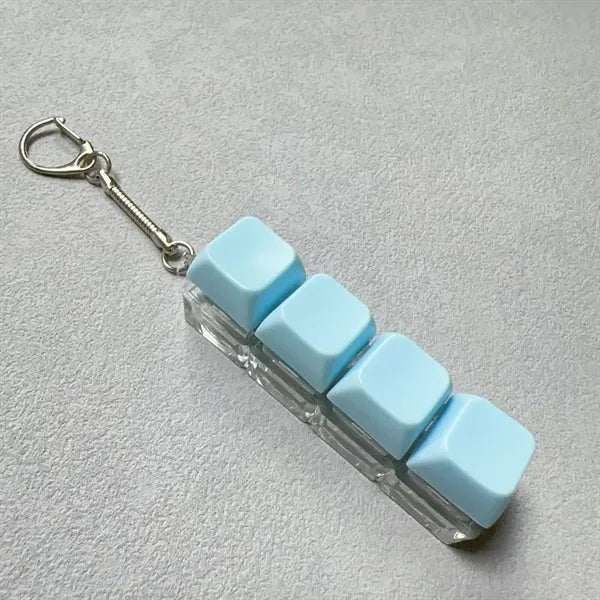 Single Row Four Button Decompression Toy Keychain With Light