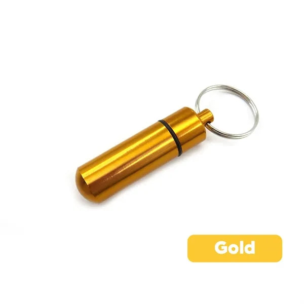 Aluminum Portable Pill Case with Keychain
