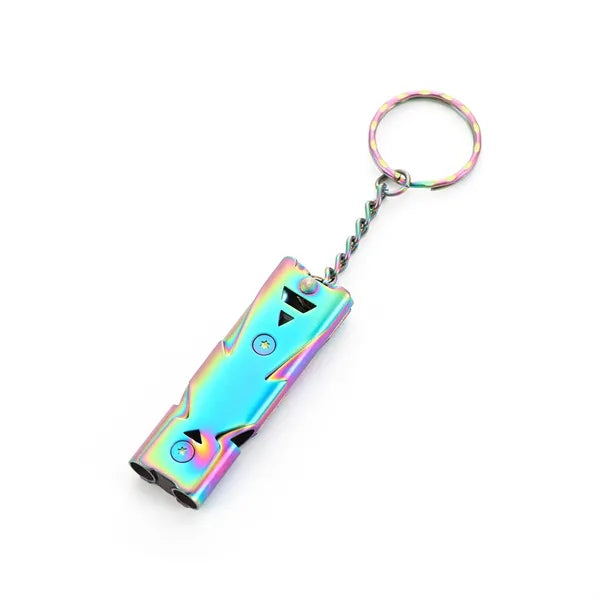 High-Pitched Dual-Tube Keychain Whistle