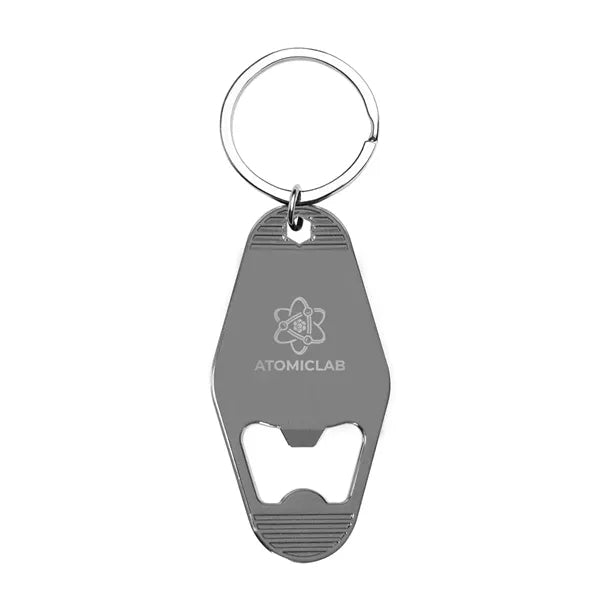 Motel Style Metal Key Tag With Bottle Opener