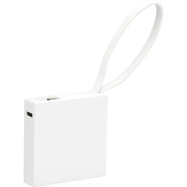 Recycled ABS 2000 mAh Power Bank with Type-C Cable