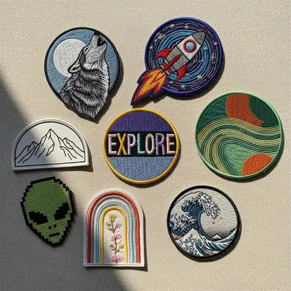 6.5 inches - 100% Custom Embroidered Patches - Hook & Loop