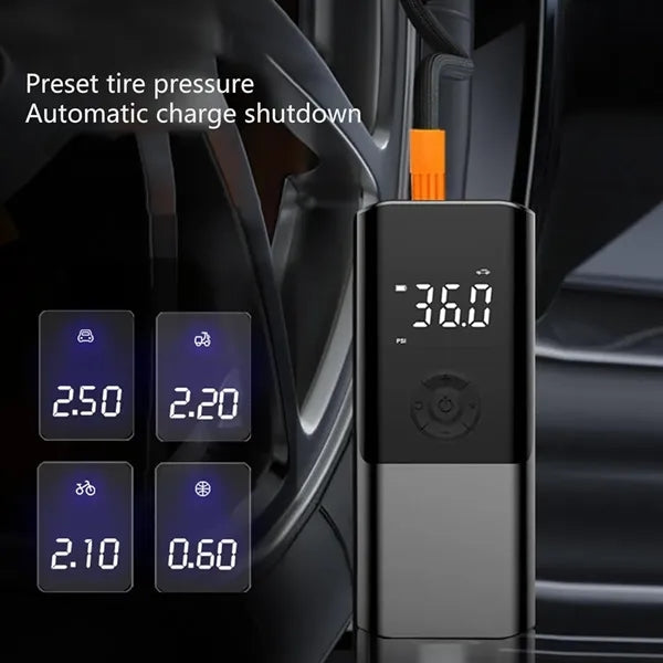 Mini Tire Inflator Car Air Compressor with LED Light