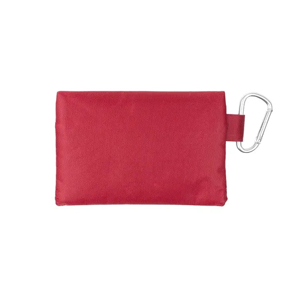 14pc First Aid Kit in Soft Zipper Pouch with Carabiner