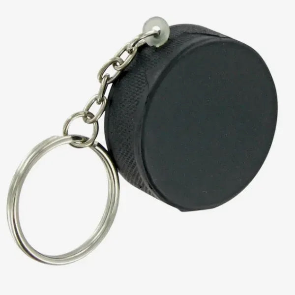 Hockey Puck Stress Reliever Keychain