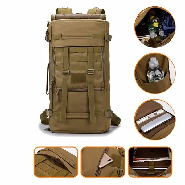 2 in 1 Convert Camo Tactical Molle Rucksack Coyote Backpack