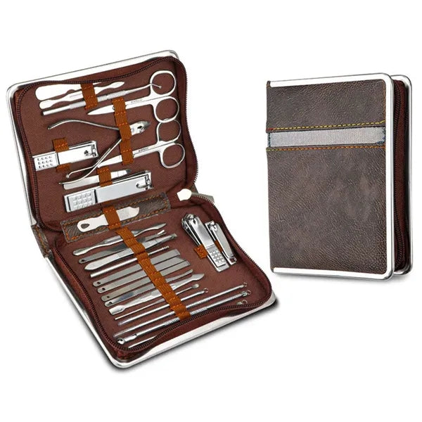 Manicure Nail Clippers 26-Piece Set With Travel Case