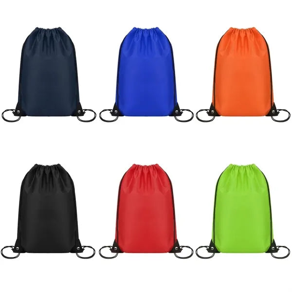 Polyester Drawstring Backpack w/ Custom Logo