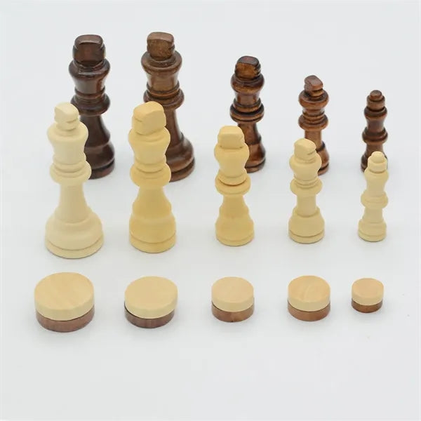 3 in 1 Chess Checkers Backgammon Board Games Set