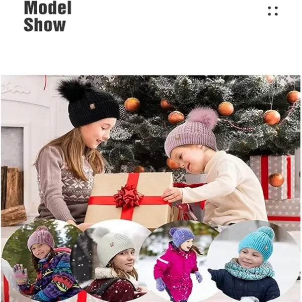 Kids Winter Hat Gloves Scarf Set