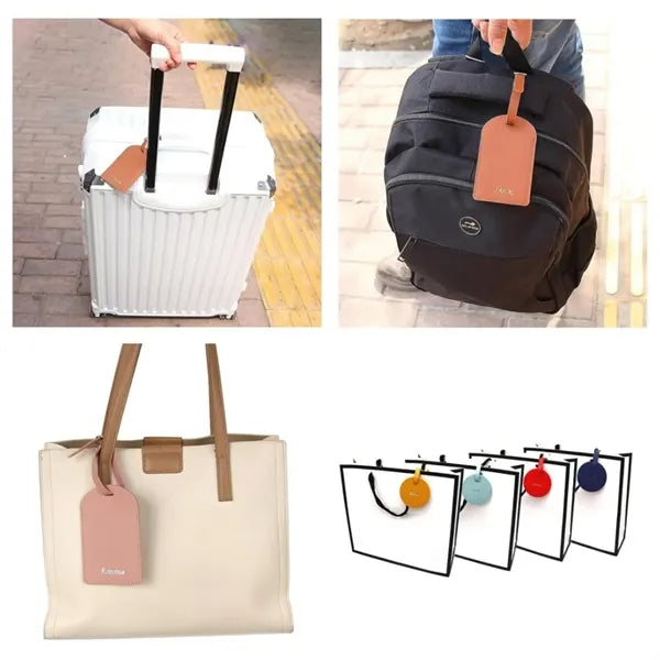 Round Leather Luggage Tag