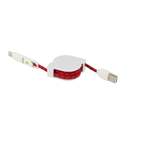 3-in-1 Retractable Fabric Charge-It Cable