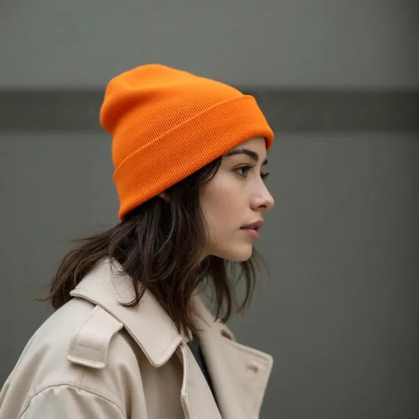 Classic Soft Acrylic Double Layer Knit Beanie Hat