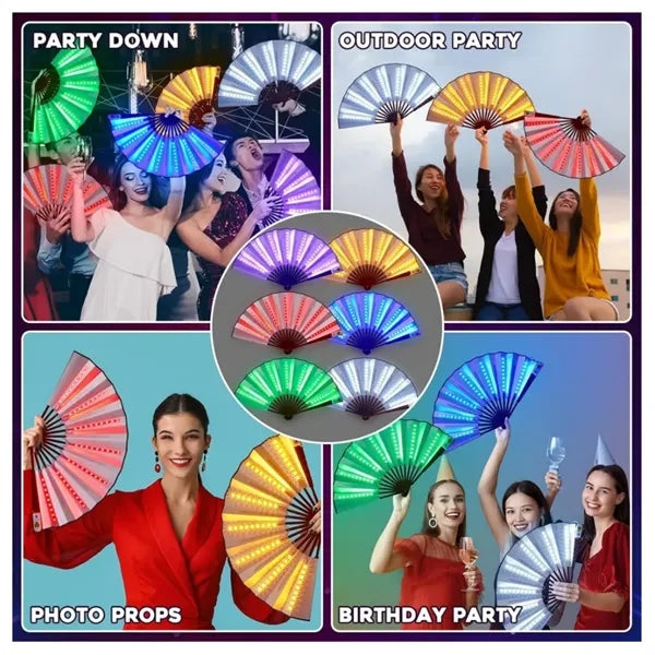 LED Glowing Folding Fans