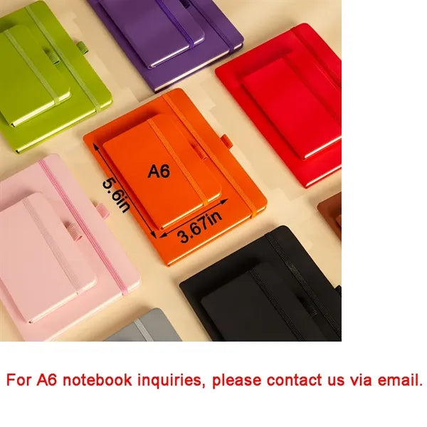 A5 PU Leather Elastic Closure Notebook w/Pen Loop Holder