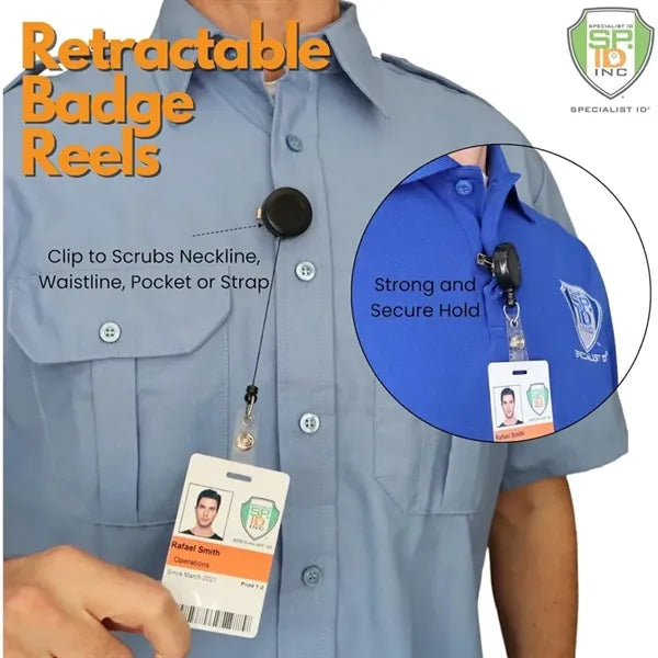 Round Retractable Badge Reel With Alligator Clip