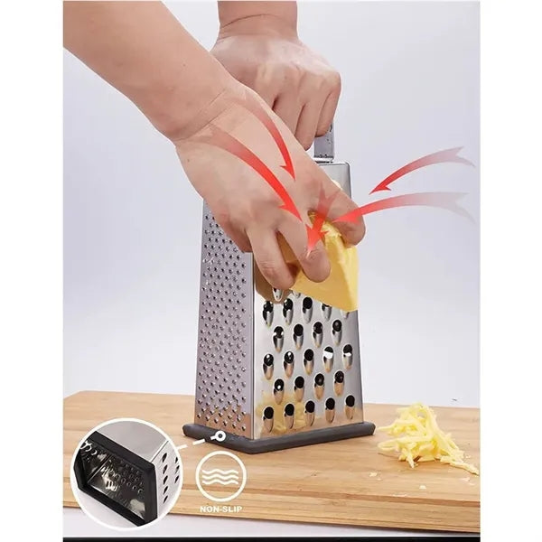 Stainless Steel Metal Box Grater w/Handle
