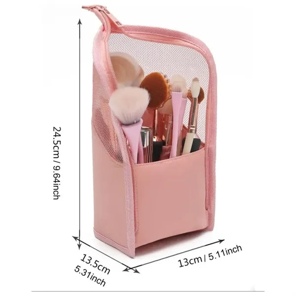 Makeup Brush Travel Case Stand Up