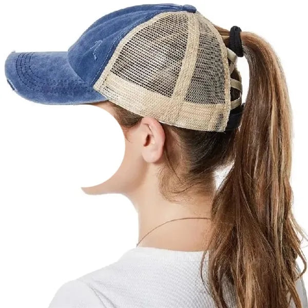 Distressed Mesh Back Customizable Baseball Caps