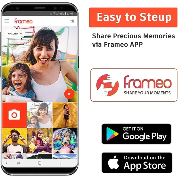 Frameo Wooden Digital Photo Frame-10.1"