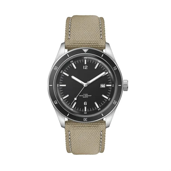 41MM, SS, SILVER CASE, BK BEZEL, 3-HAND MVT, DTE