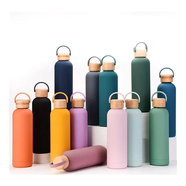 32oz Stainless Steel Vacuum Bottle with Bamboo Lid
