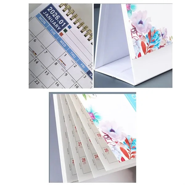 Full Color Standing Spiral Desk Calendar