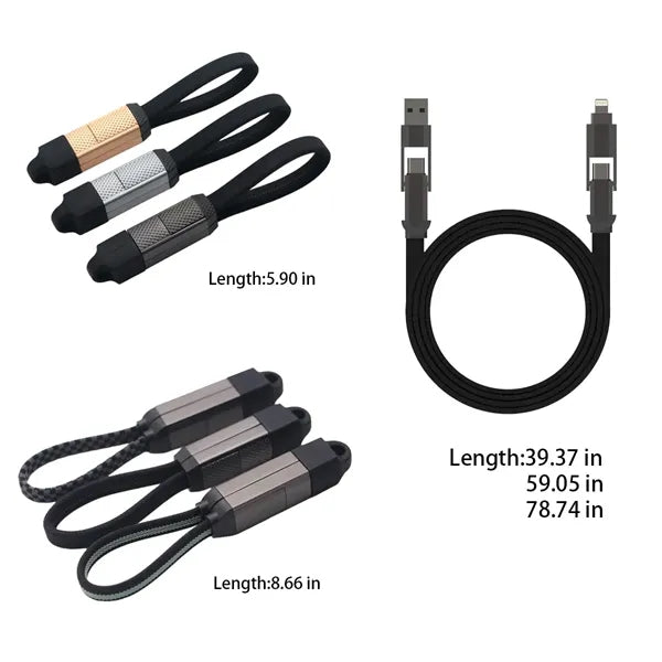 4 In 1 Lanyard Keychain Magnetic Fast Charging Data Cable