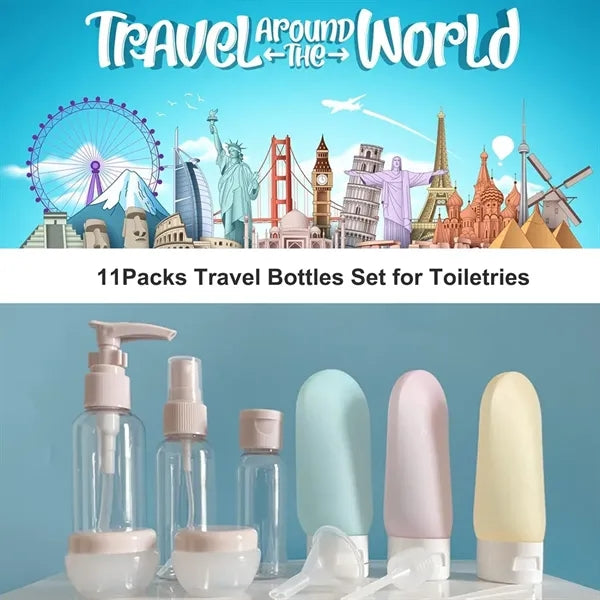11 pack portable cosmetic travel bottles for toiletries