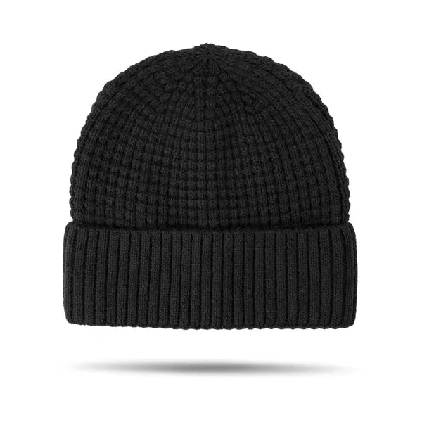 Unisex Acrylic Waffle Knit Cuffed Beanie Hat