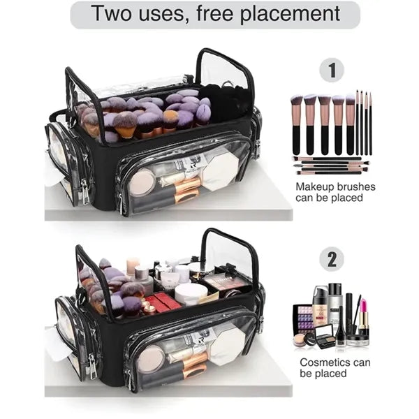 Makeup Brush Travel Case with Stand-Up Organizer