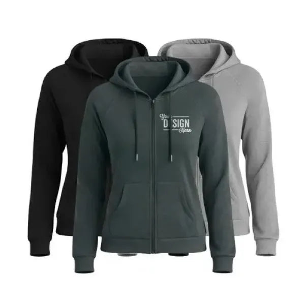 Allmade Women's Organic CVC Fleece Full-Zip Hoodie