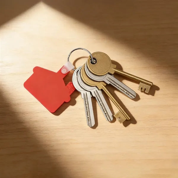 House Shaped Soft PVC Key Tag With Ring
