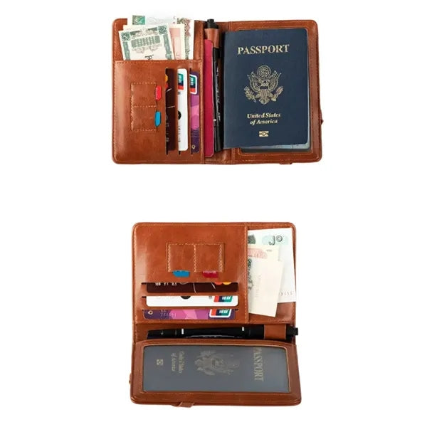 RFID Safe Passport Holder PU Leather Multiple Colors