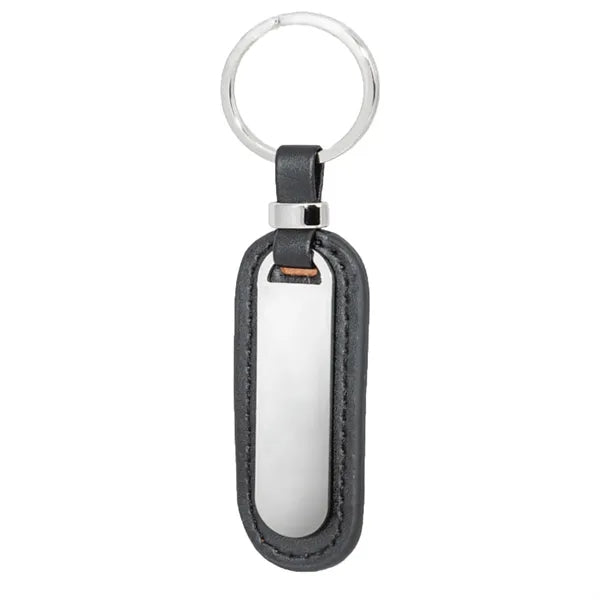 Executive Metal and Faux Leather Keychains