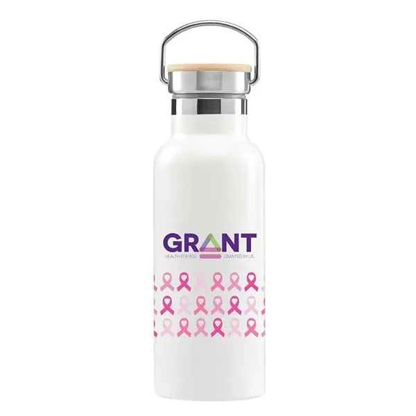 17 oz. Double Wall Stainless Steel Bottle with Bamboo Cap