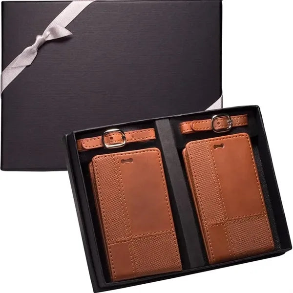 Tuscany Duo-Textured Luggage Tags Gift Set