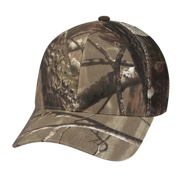 Cotton and Polyester Oak Hunters Cap w/ a Mesh back texture