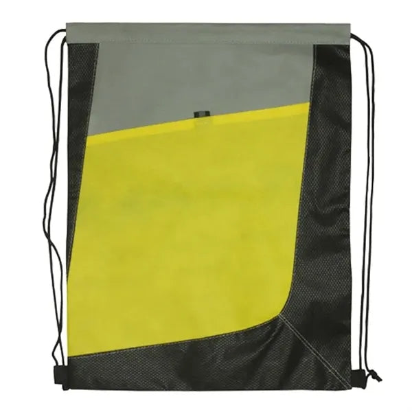 Drawstring Backpack - Non-Woven Tri Color Drawstring Bag