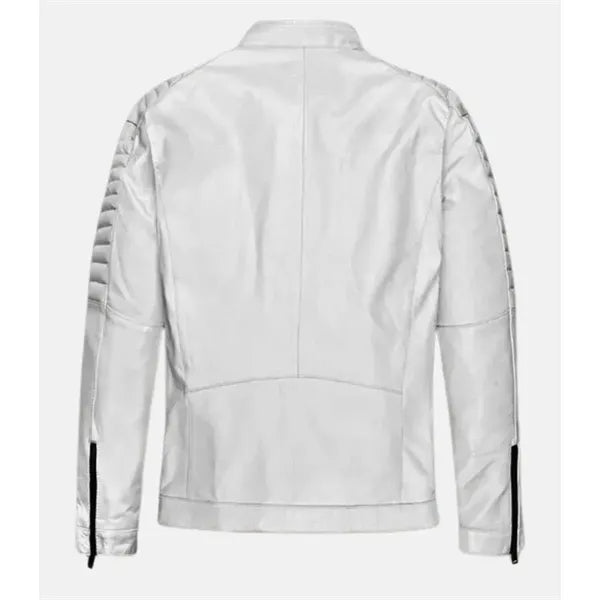 Premium White Leather Jacket ( XS - 4XL )