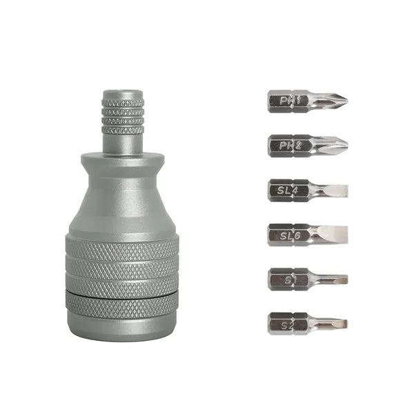 6-in-1 Recycled Aluminum Screwdriver Tool