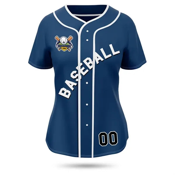 Women's Sublimation Full-Button Baseball (Interlock) Jersey