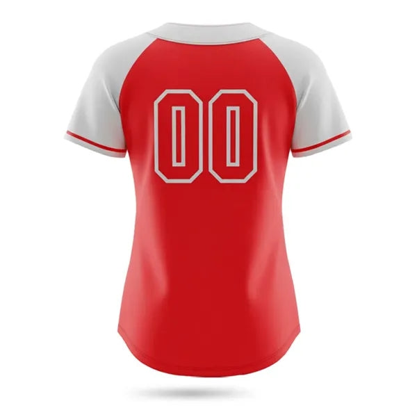 Women's Sublimated Full Button Baseball Jersey Birdseye Mesh